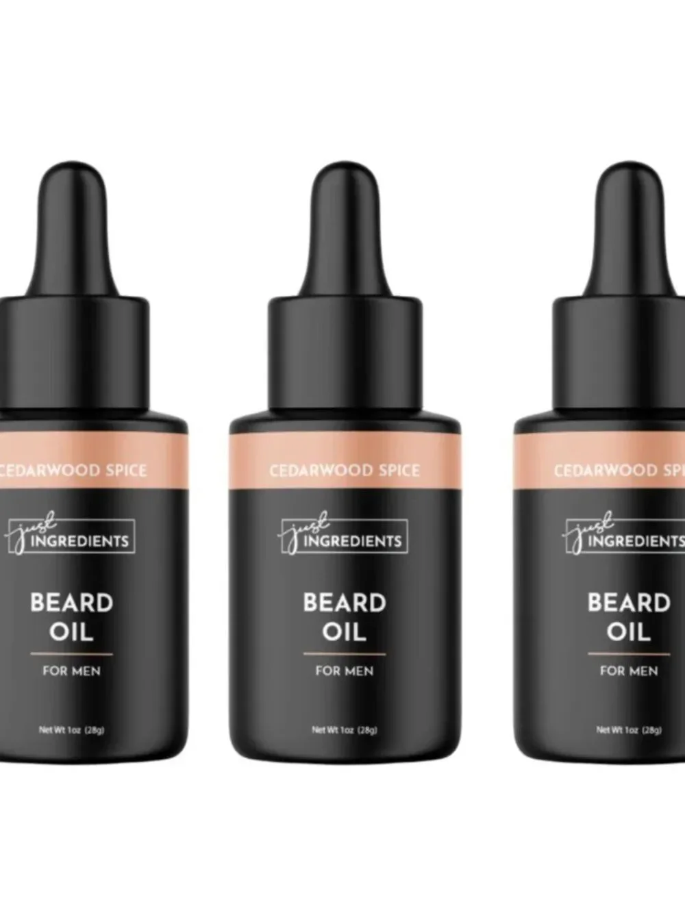 3-Pack - Just Ingredients Beard Oil Cedarwood Spice